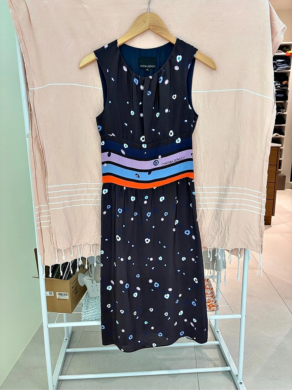 Cynthia Rowley silky Printed Midi Dress Size 2